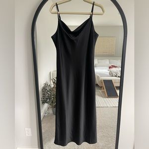 Banana Republic black cowl neck slip dress